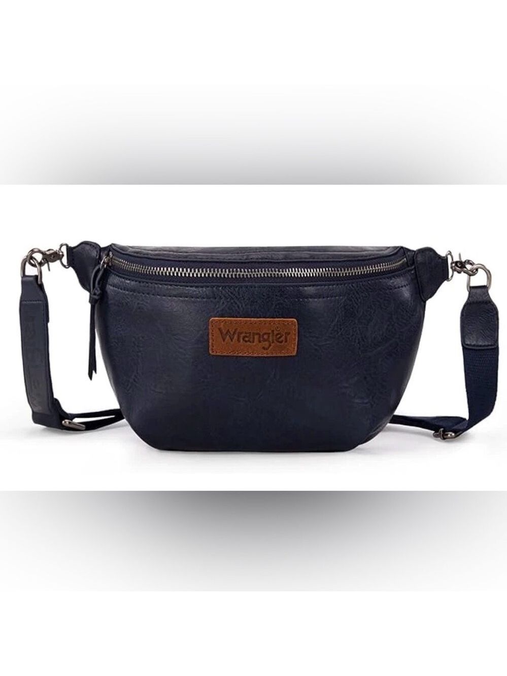 Wrangler Dark Blue Crossbody Bag with Brown Patch